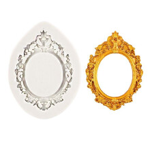 Photo Frame Fondant Mold Mirror Silicone Mold Retro Frame Mold Cake Decoration