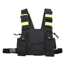 Walkie Talkie Borsa A Doppio Petto Radio Riflettente Porta Imbracatura per Petto Borsa Gilet Rig Walkie Talkie Confezione Anteriore Custodia A