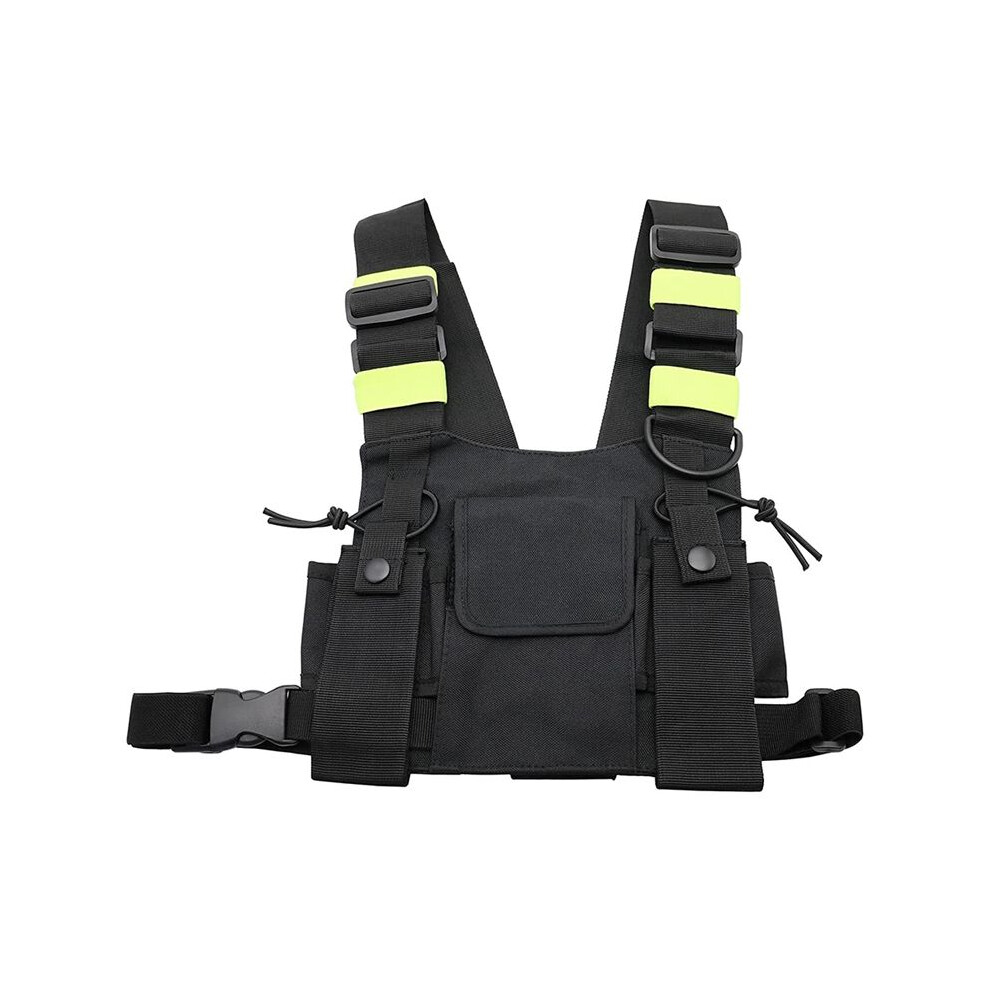 Walkie Talkie Double Chest Bag Radio Reflective Chest Harness Holder Bag Vest Rig Walkie Talkies Front Pack Pouch Case A 6031190040297