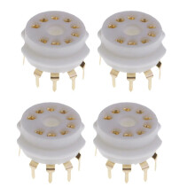 4PCS Ceramic 9 Pin Gold PCB Vacuum Tube Socket for 12AX7,12AT7,12AU7,ECC83,ECC82,E88CC, 6922 ,6p1