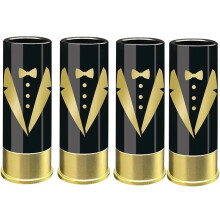 4PCS 12 Gauge Shot Glasses Tequila Shot Glass Glasses Bulk Set of 4 for Groomsmen