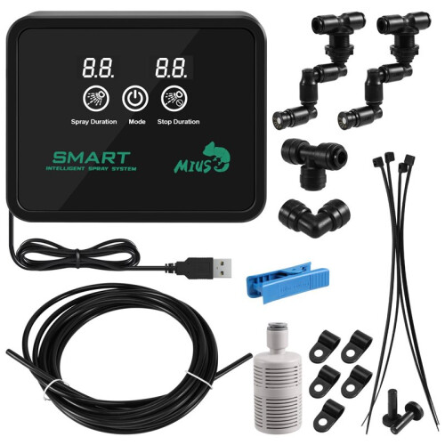 MIUS Intelligent Automatic Mist Spray System Set Electronic Timer LCD Screen Sprinkler Controller Terrarium Spraying Kit