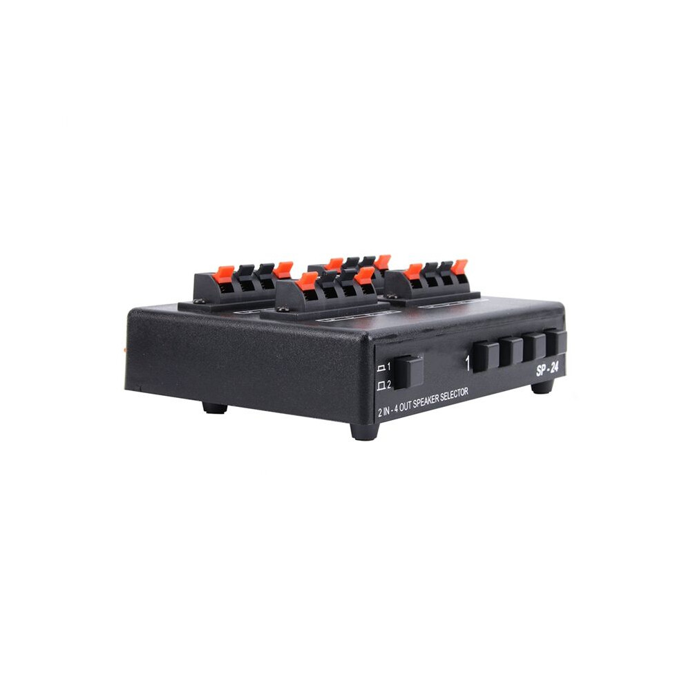 Sp-24 2-In-4-Out Stereo Audio Selector Amplifier Switcher Box Speaker Splitter 6033121095451