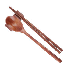 Portable Wooden Spoon & Chopstick Set with Case for Travel and Camping