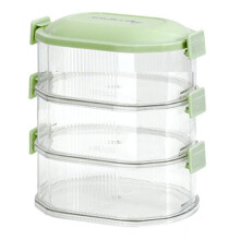 3 Layer Food Storage Containers with Lid Plastic Removable Stackable Silicone Ring Leak Proof Air Tight Food Storage Box