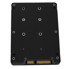 Pcie mSATA SSD to 2.5 inch SATA3 Adapter Card with Case 7 mm Thickness black