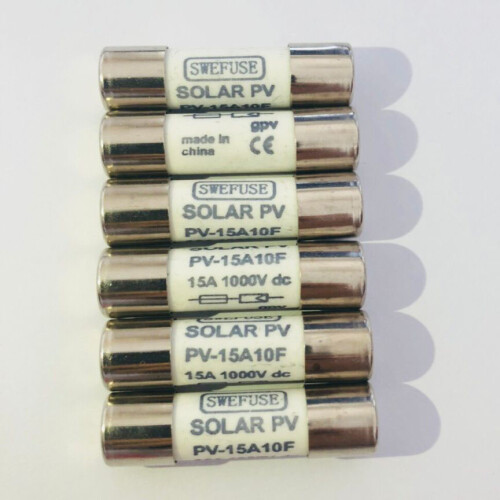 10 St 1000 VDC SäKring Solar PV ExplosionssäKer SäKring Silver - 15A 2