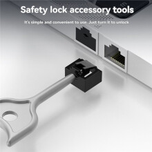 10 RJ45-Einsätze mit Schloss und Schlüssel, Staubdicht, für Verbesserte Datensicherheit Von Switches und Routern, Schwarz