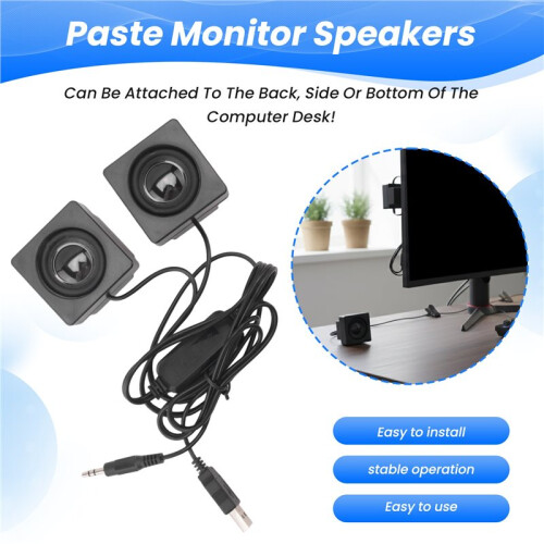 Monitor Plakken Extern Geluid Bureau Computergeluid Surround Verborgen -USB-Luidspreker DIY-Desktopluidsprekers 1