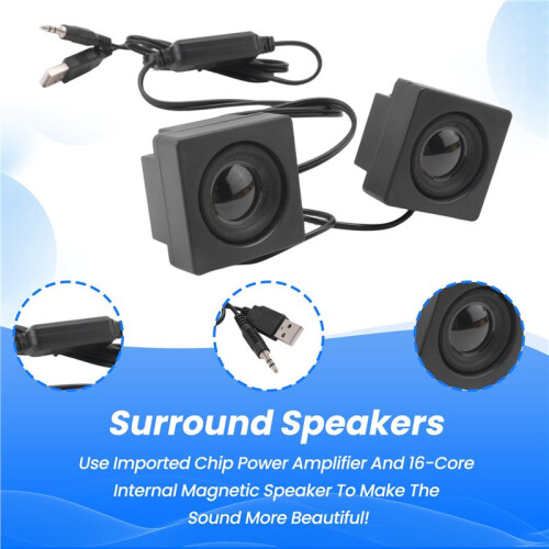 Monitor Plakken Extern Geluid Bureau Computergeluid Surround Verborgen -USB-Luidspreker DIY-Desktopluidsprekers 2