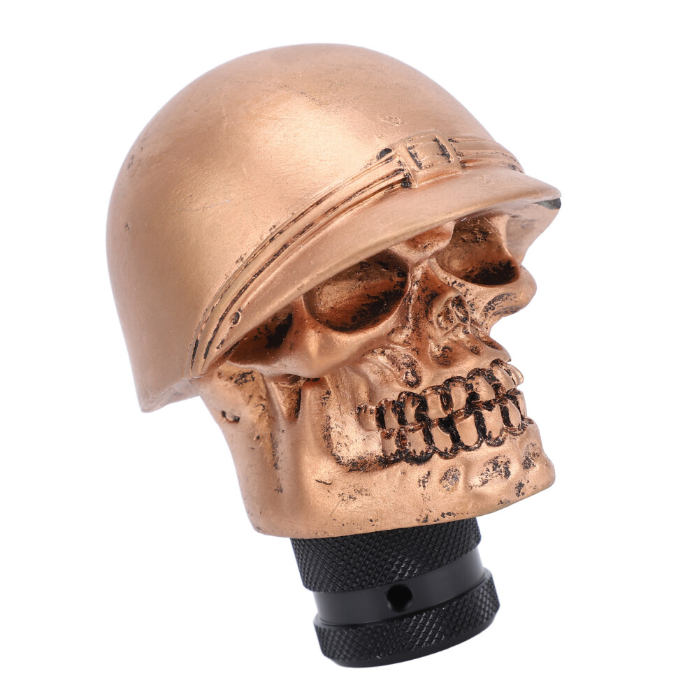Resin Skull Shift Knob With 3 Adapters For Manual Car, Copper 8761386058789