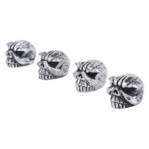 4 pièces capuchons de valve crâne 7mm/0.28po ABS+métal 1
