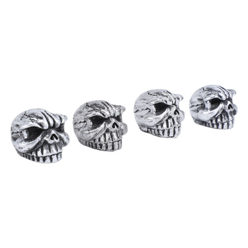 4 pièces capuchons de valve crâne 7mm/0.28po ABS+métal 2