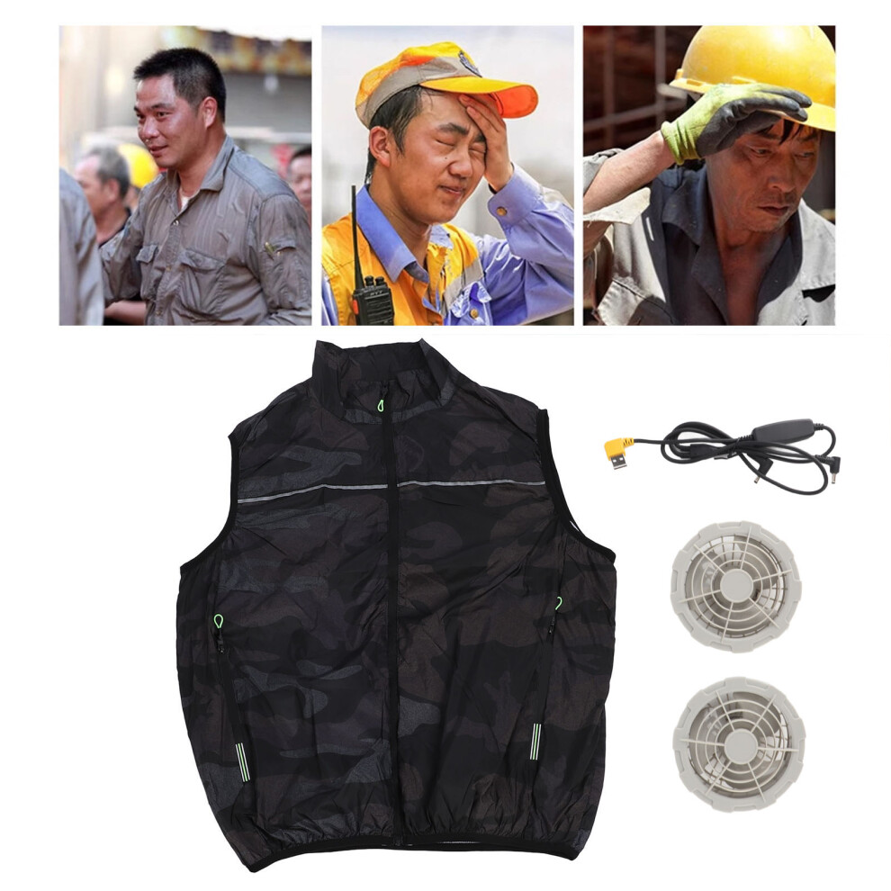 Air Conditioned Cooling Vest 3-Speed Usb Unisex Polyester 2XL Summer Fan 8071386059939