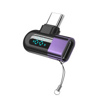 Elough 6A Digital Display Type C to Type C OTG Adapter for 120W Fast Charging USB C Cable USB2.0 Connector