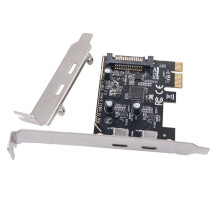 PCIE auf Dual Typ C Erweiterungskarte PCI-E X1 auf 2-Port TYPE-C USB 3.2 GEN1 5Gbps Konvertierungskarte ASM1042 Chip für Desktop