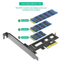 M.2 NGFF PCIe SSD zu PCI Express 3.0 X4 Host Adapterkarte Unterstützt M.2 PCIe (NVMe oder AHCI) Typ 2242 2260 280