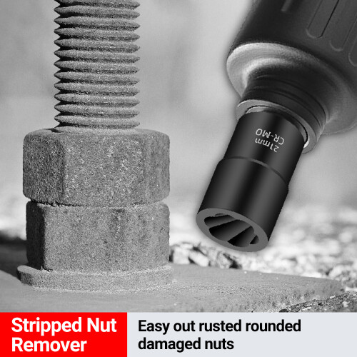 Extraction Socket Kit 5Pcs 1/2” for Rusted Rounded & Damaged Nuts and Bolts