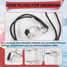 Aviation Aluminum Free Diving Nose Clip Comfortable Diving Surfing Swim Nose Clips Non-Slip Silicone Pad At Both,Silver
