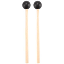 2Pcs Soft Rubber  Sticks Wood Handle Bell Mallets for Glockenspiel Xylophone Bell Music Instruments Parts Black