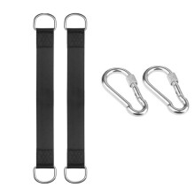 2Pcs Tree Swing Straps Hanging Kit with 2 Carabiners Single Bar Extension Belt Belt 3.0m