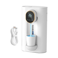 Dispenser per Collutorio per Bagno, Dispenser Automatico per Collutorio Touchless da 18,26 Oz (540 Ml) con Tazze Magnetiche Bianca