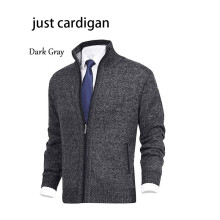 (DarkGray,XXL)Hombres Cárdigan Tejido Suéter Chaqueta Cuello Soporte Calce Suelto Otoño Ropa Invierno