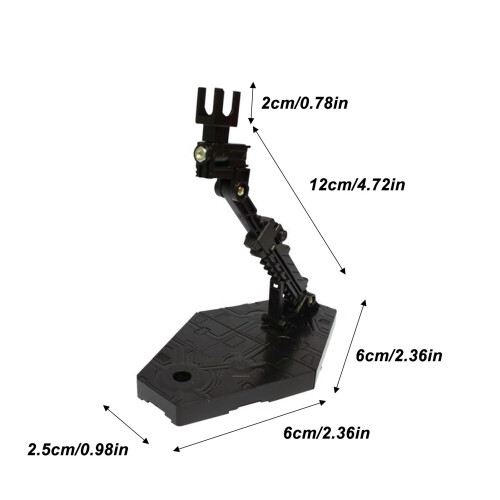 Set di 5 supporti in ABS per action figure per modelli 1/144, nero 1