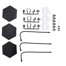 Lot de 3 supports en ABS et acier inoxydable noirs pour figurines, 15 cm