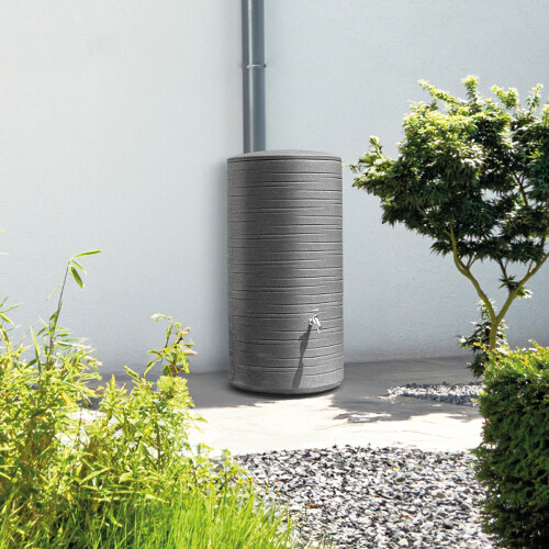 Charles Bentley Charles Bentley Polyethylene Ribbed Water Butt with Tap, Grey, 280L
