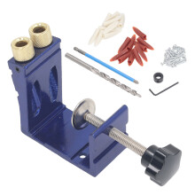 Adjustable Punch Locator for DIY Woodworking, Pocket Hole Jig with Wide Application, Includes High Precision Drill Bit for Invisible Screw Joints