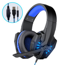 Zaprix A7 Bass Gaming Headset with Mic Over-Ear Headphones Stereo Sound Gamer Video Game Noise Cancelling for PC Gaming Headset Esports - Blue -wired