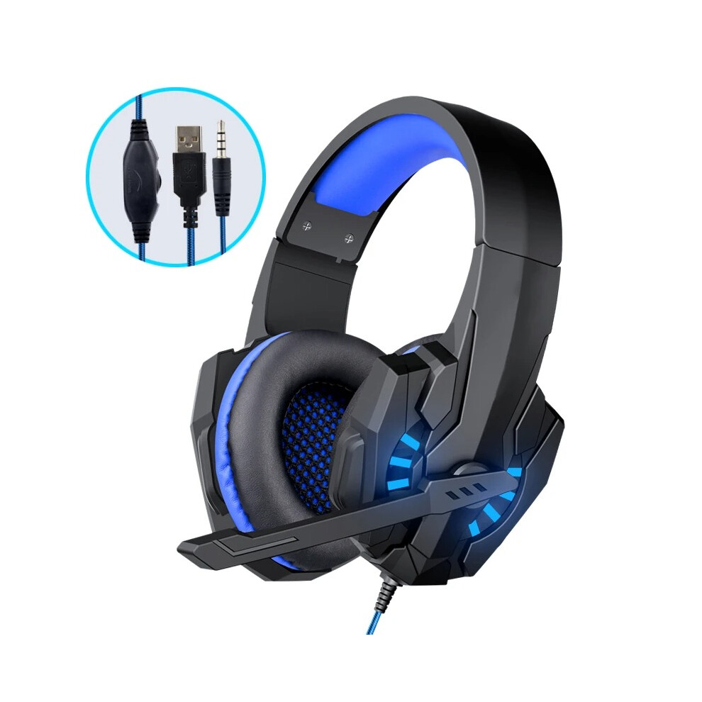 Zaprix A7 Bass Gaming Headset With Mic Over-Ear Headphones Stereo Sound Gamer Video Game Noise Cancelling For Pc Gaming Headset Esports - Wired Blue 5051140536138