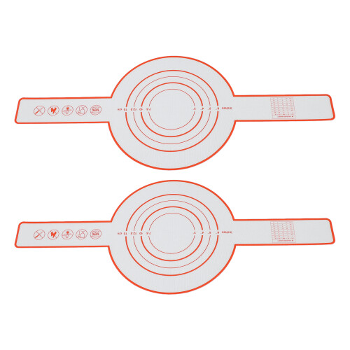 2pcs Silicone Bread Sling Baking Mat Heat Resistant Reusable Red 1