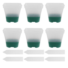 6Sets Groene Plantenkweekpotten Met En Label Plastic