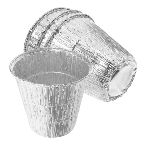 8Pcs Aluminum Bbq Drip Bucket Liners Silver Disposable Grease Liners