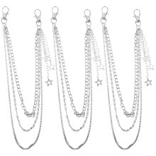 3Pièces Punk Métal Argent Pour Pantalons Cargo Jeans Unisexes