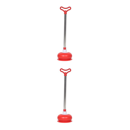 2Pcs Sturdy Toilet Drain Plunger Long Handle Quick Bathroom Cleaner 2