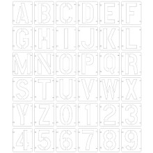 Alphanumeric Template Stencils Letters Art Craft Child White
