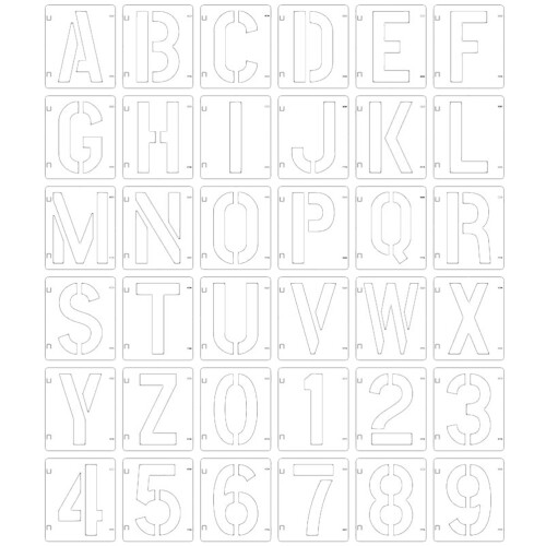 Alphanumeric Template Stencils Letters Art Craft Child White