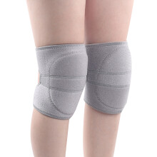 1Pair Grey Nylon Sponge Knee Support with Adjustable Strap for Sports
