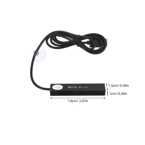 Mini USB Aquarium Heater Black ABS Compact Betta Fish Tank Warmer 2