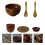 12Pcs Japanese Tableware Set Wood Bowl Spoon Fork Cup Use 5