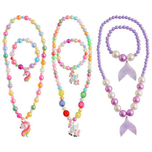 15Sets Schmuckset Kinder Kunststoff Armbänder Bunt