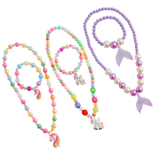 15Sets Schmuckset Kinder Kunststoff Armbänder Bunt 2