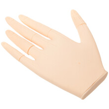 Beige Silicone Fingernail Practice Hand Reusable Artificial Hand