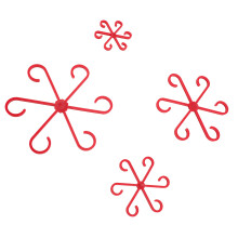 4 Stück Pflanzenstängelhalter-Set Rot 5,8–13,5 cm