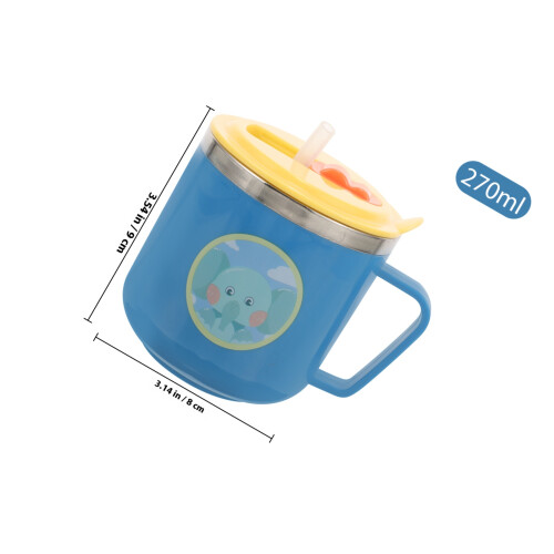 Double-Layer Stainless Steel Straw Cup for Baby 1