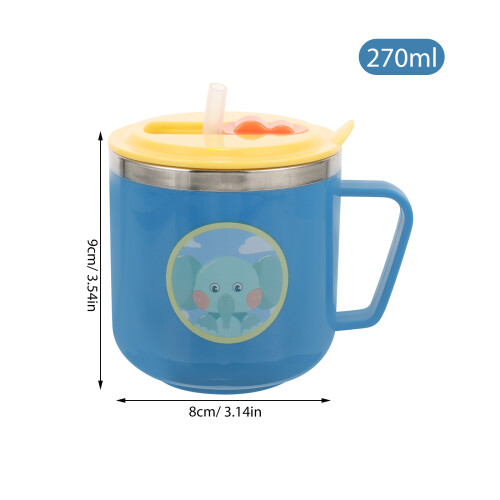 Double-Layer Stainless Steel Straw Cup for Baby 2