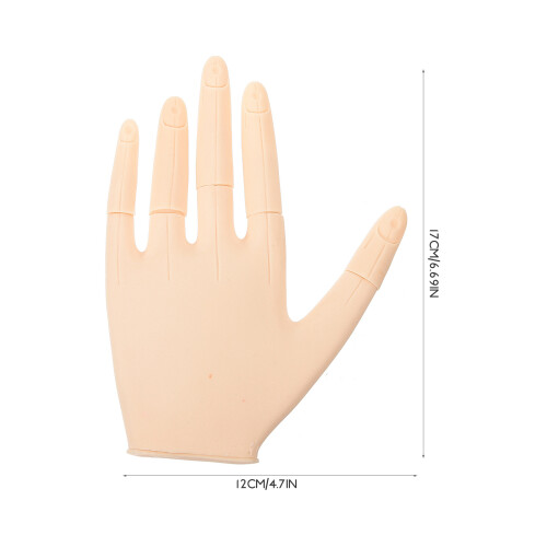 Beige Silicone Fingernail Practice Hand Reusable Artificial Hand 1